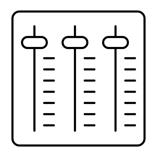 Equalizer controller music and multimedia mixer icon