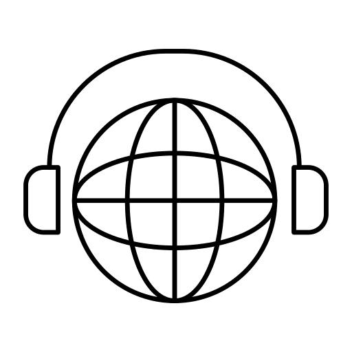 Internet music and multimedia internet earphones icon