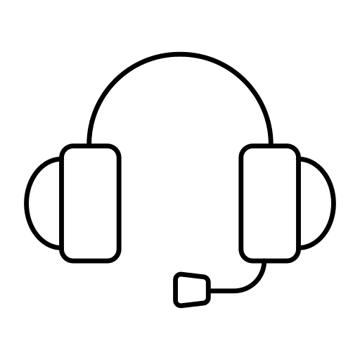 Headphones music and multimedia headphones support icon