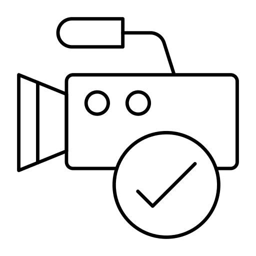 Video camera check film mic icon