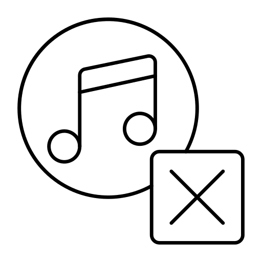 Music track cancel music and multimedia icon