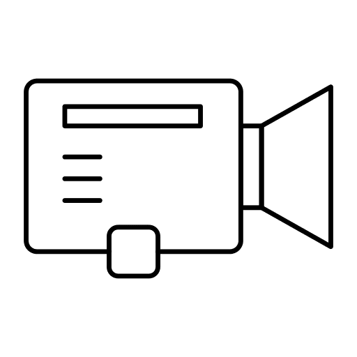 Video camera film electronics recording icon