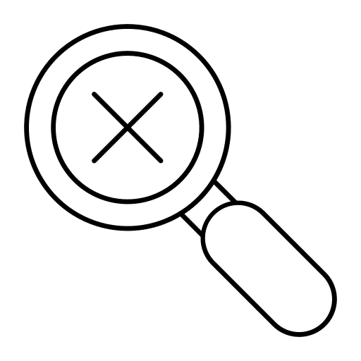 Magnifying glass ui reject search icon