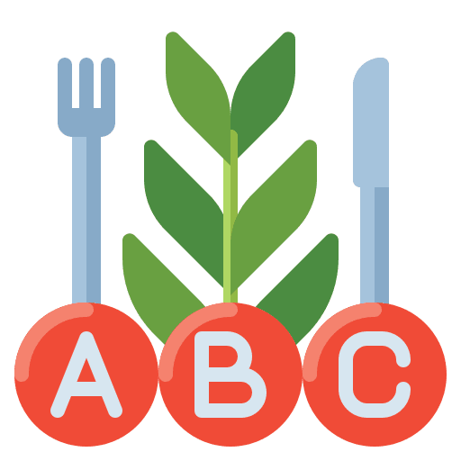 Vegetarian organic vegetarian food and restaurant icon