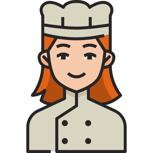 Chef professions and jobs woman restaurant icon