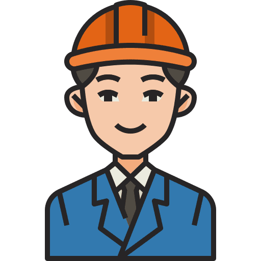 Engineer industry user helmet icon