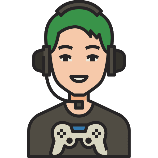Gamer game controller avatar man icon