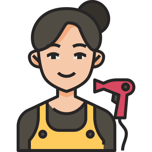 Hairdresser profile lady hairstylist icon