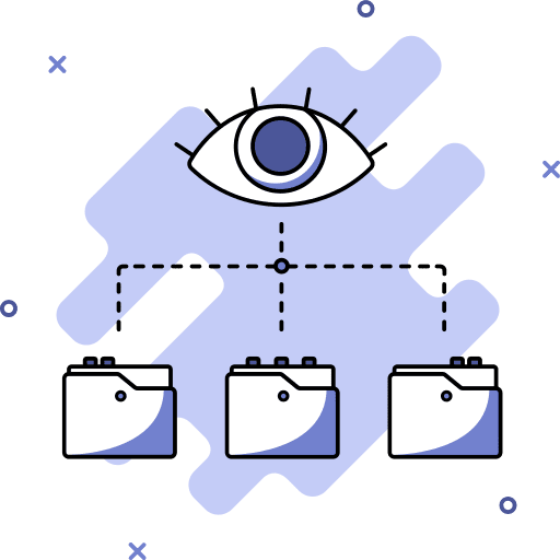 Data visualization networking eye data analysis icon