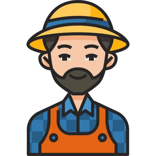 Farmer job beard professions and jobs icon