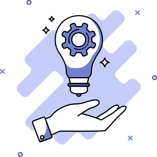 Problem solving light bulb marketing settings icon Problem solving light bulb marketing settings icon