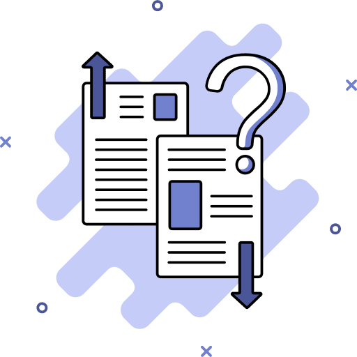 Risk management files and folders question mark document icon Risk management files and folders question mark document icon