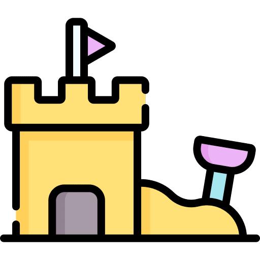 Sand castle holidays summertime childhood icon