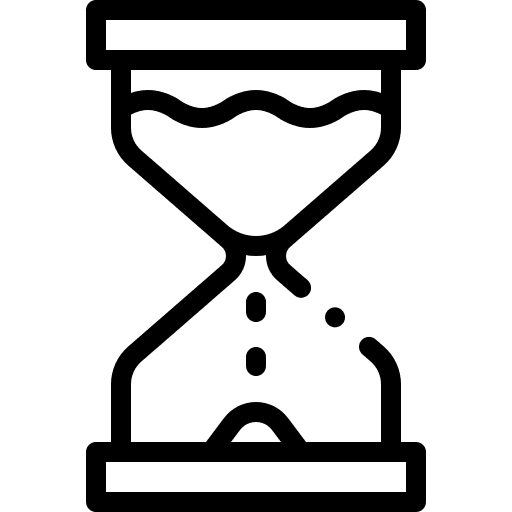 Hourglass waiting time and date time icon Hourglass waiting time and date time icon