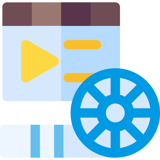 Film reel video player photographic film movie icon