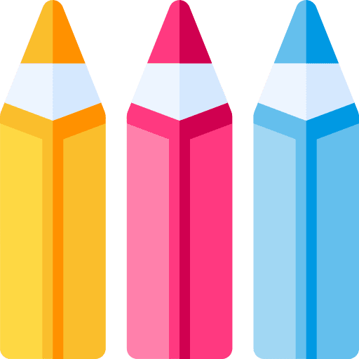 Color pencils painting art and design drawing icon