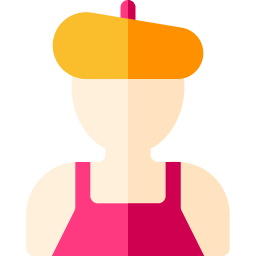Painter caucasian beret people icon