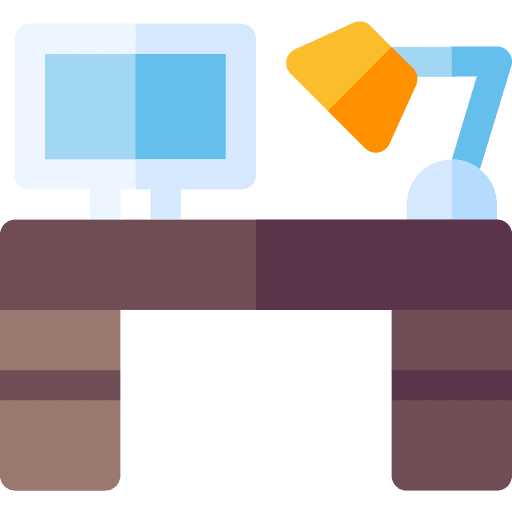 Studio desk furniture and household studio icon
