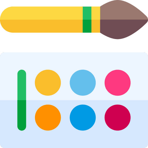 Watercolors brush color palette paint icon