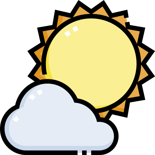 Clouds and sun sunny weather meteorology icon