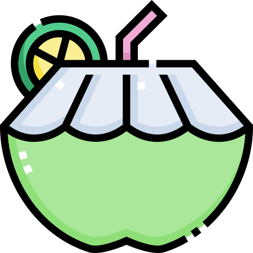 Coconut drink straw summer food and restaurant icon