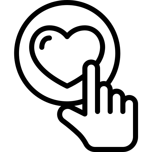 Love react social media tap icon