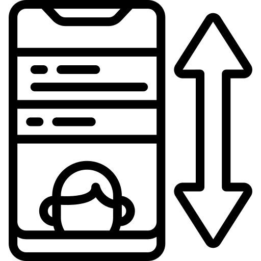 Scrolling mobile media newsfeed icon