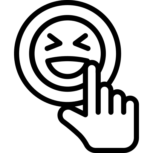 Laugh laugh hand click icon
