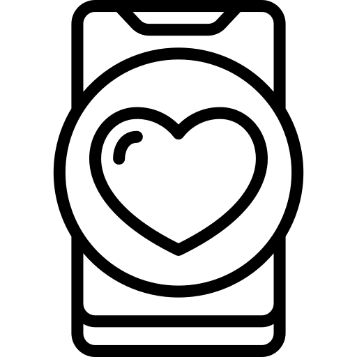 Mobile reaction phone love icon