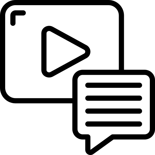 Video play video comment icon