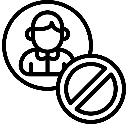Blocked blocked sign profile icon