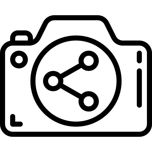 Camera share technology images icon