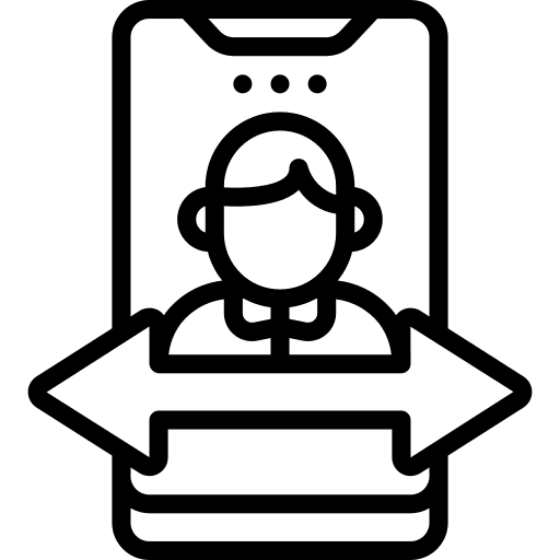 Swipe phone profile photo icon