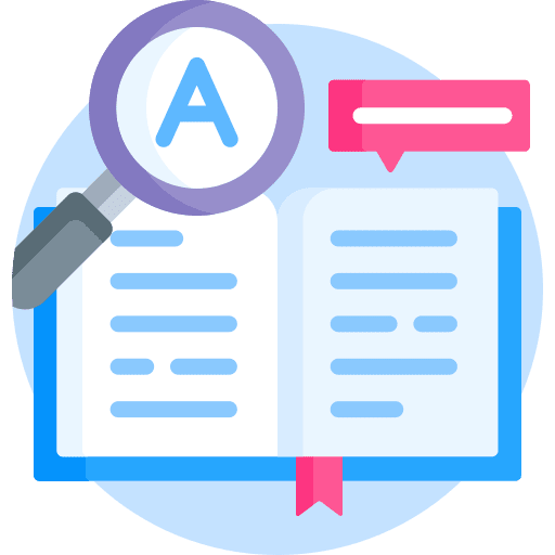 Dictionary grammar alphabet education icon