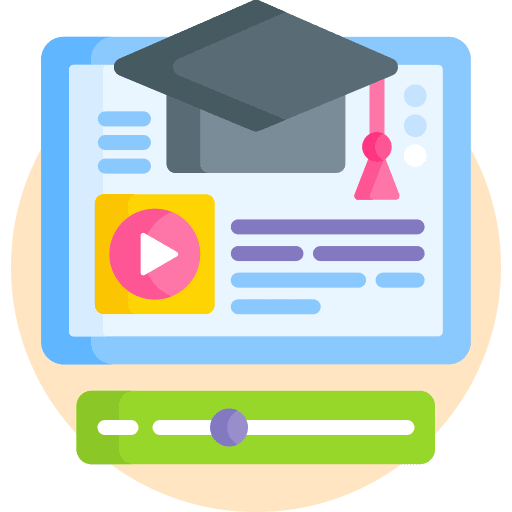Elearning computer graduate online learning icon