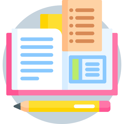 Lesson homework book study icon