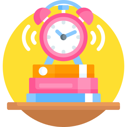 Time to study time and date book education icon
