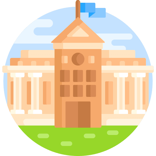 University classroom college architecture and city icon