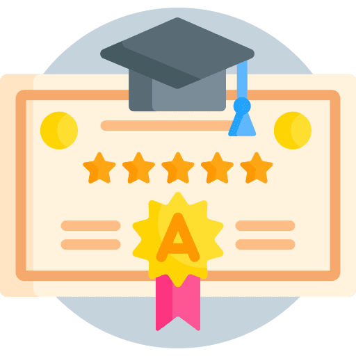 Certificate diploma university degree icon