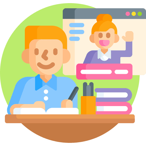Online class elearning teacher seminar icon