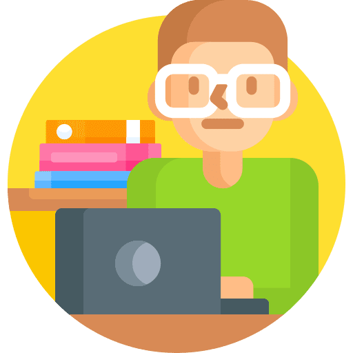 Student user laptop boy icon