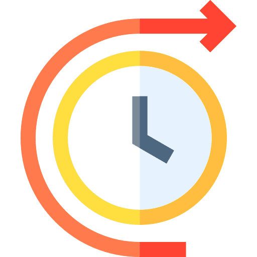Time circular arrow clockwise watch icon