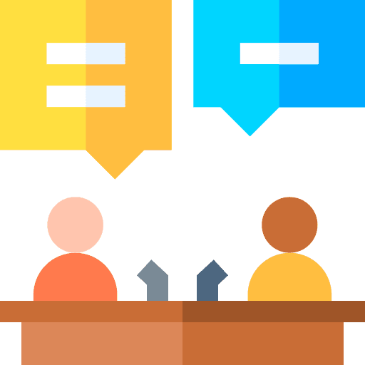 Interview communications interview table icon Interview communications interview table icon