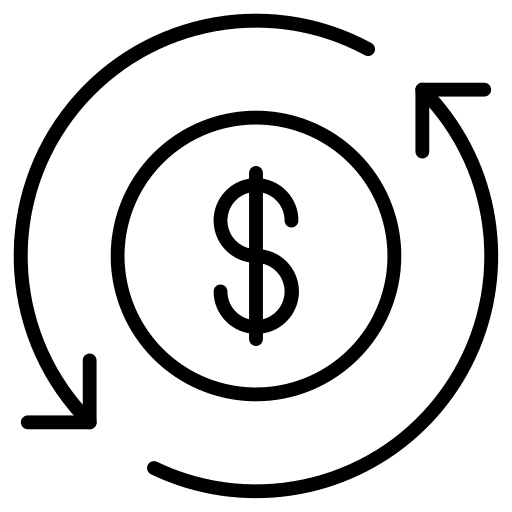 Dollar recycle business and finance money icon