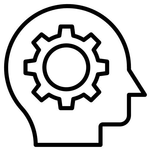 Head thinking management head icon