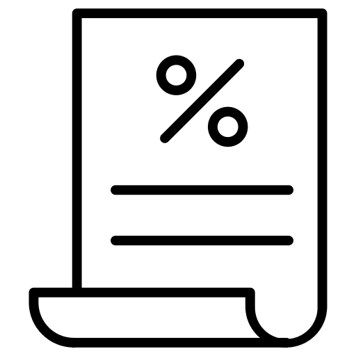 Sheet percentage paper files and folders icon