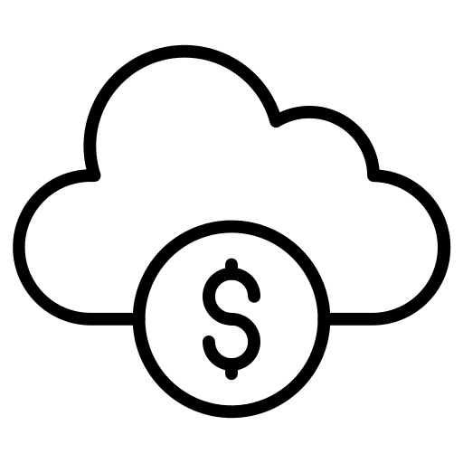 Dollar coin business and finance cloud computing icon