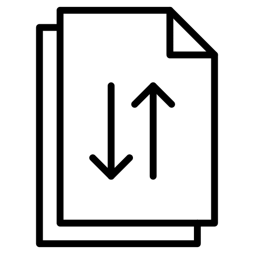 Paper document sheet transfer icon