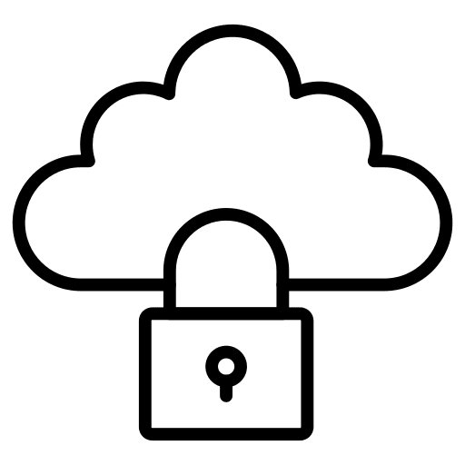 Cloud protection lock padlock icon
