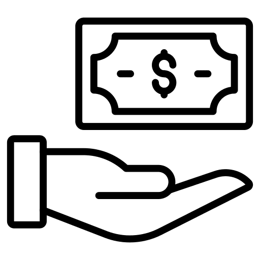 Hand hand business and finance money icon